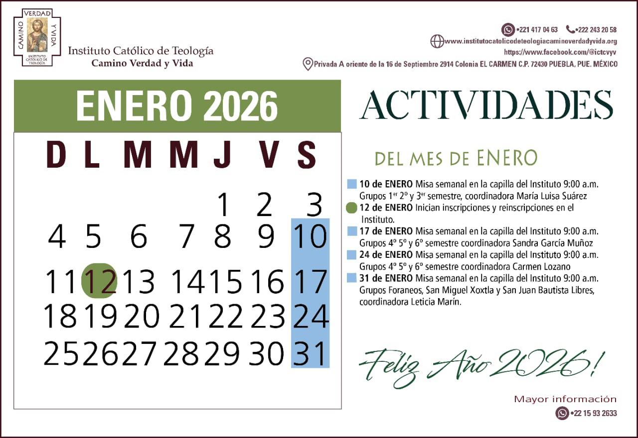 Actividades instituto, Enero 2026