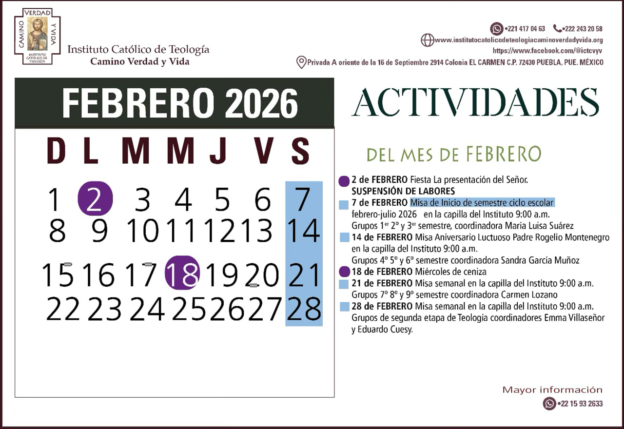 Actividades instituto, Febrero 2026